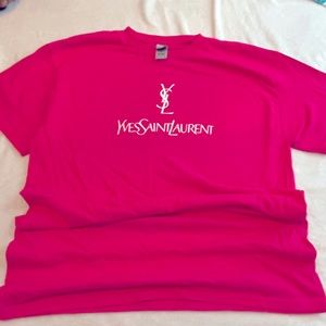 YSL Yves Saint Laurent hot pink tshirt Medium NEW